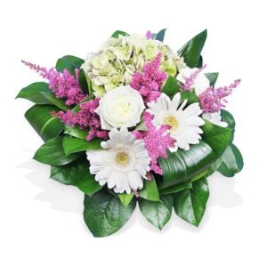 Rose, Gerbera and Hydrangea Posy - 14 Inch
